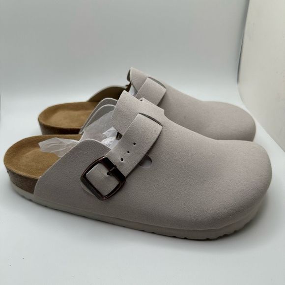 CUSHIONAIRE Women's Cork Footbed Clog 9 WIDE IVORY - Picture 1 of 7